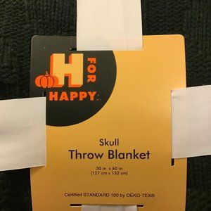 New H for Happy Skull Throw blanket 50"x60"